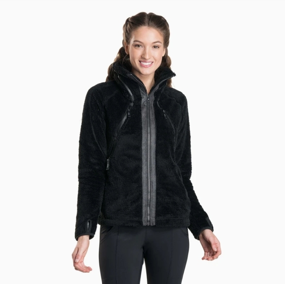 Kuhl black plush sherpa hooded flight jacket S - Picture 1 of 14